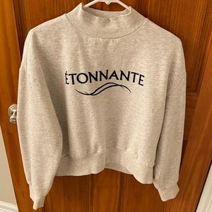 Grey Mock Turtleneck Sweater